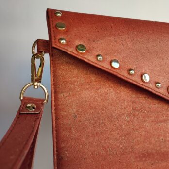 Burnt orange cork envelope bag